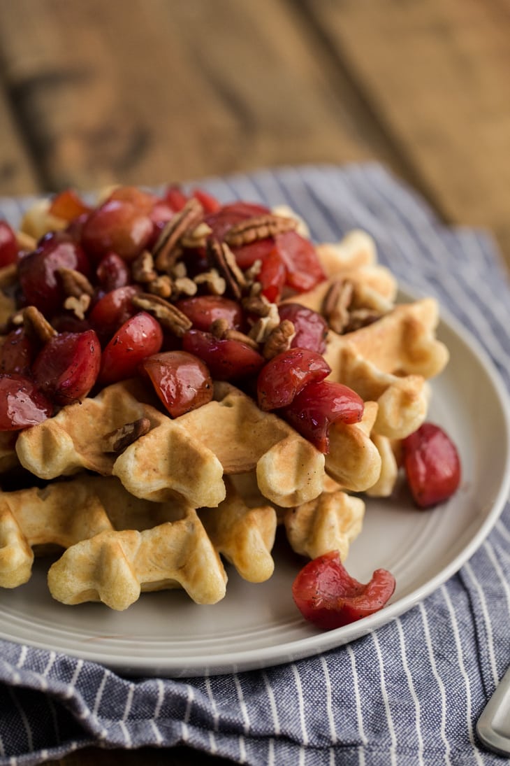 Waffles with Vanilla Bean Cherries | http://todays-picks.store