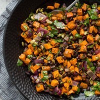 Black Bean Salad with Roasted Sweet Potatoes