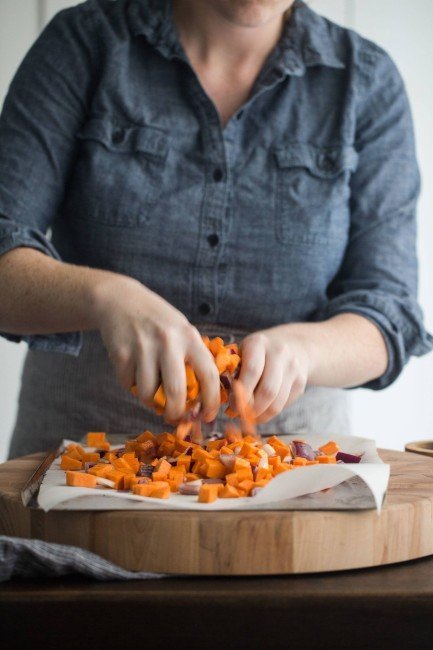 Tossing Sweet Potatoes