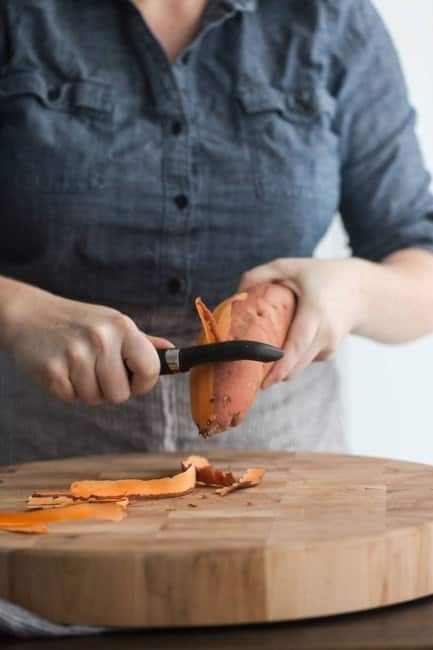 Peeling Sweet Potatoes