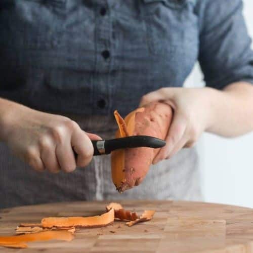 Peeling Sweet Potatoes