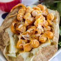 Buffalo Chickpea Vegetarian Loaded Potato