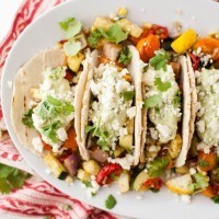 Summer Vegetarian Tacos with Avocado Cream and Feta | http://todays-picks.store