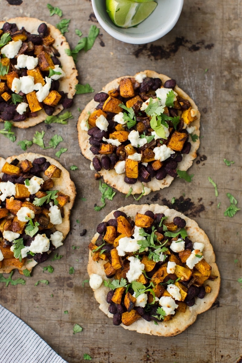 Black Bean Tostadas with Chipotle Butternut Squash and Goat Cheese | http://todays-picks.store