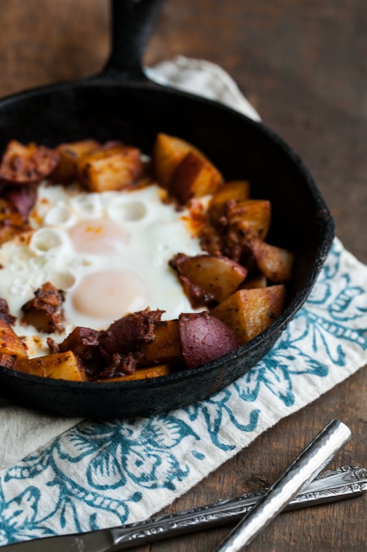 Potato Masala and Egg Skillet