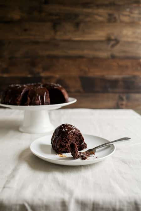 Chocolate Bundt Cake with Salted Caramel 