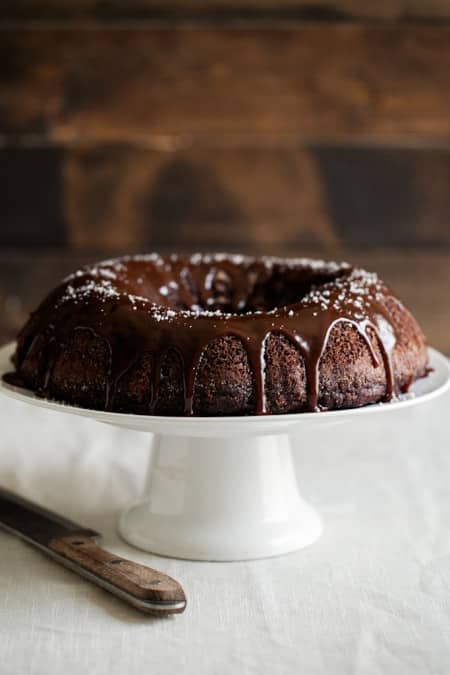 Chocolate Bundt Cake with Salted Caramel 