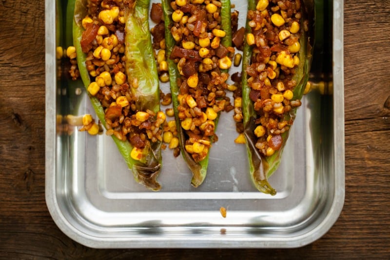 Stuffed Hatch Chiles with Cilantro-Lime Yogurt