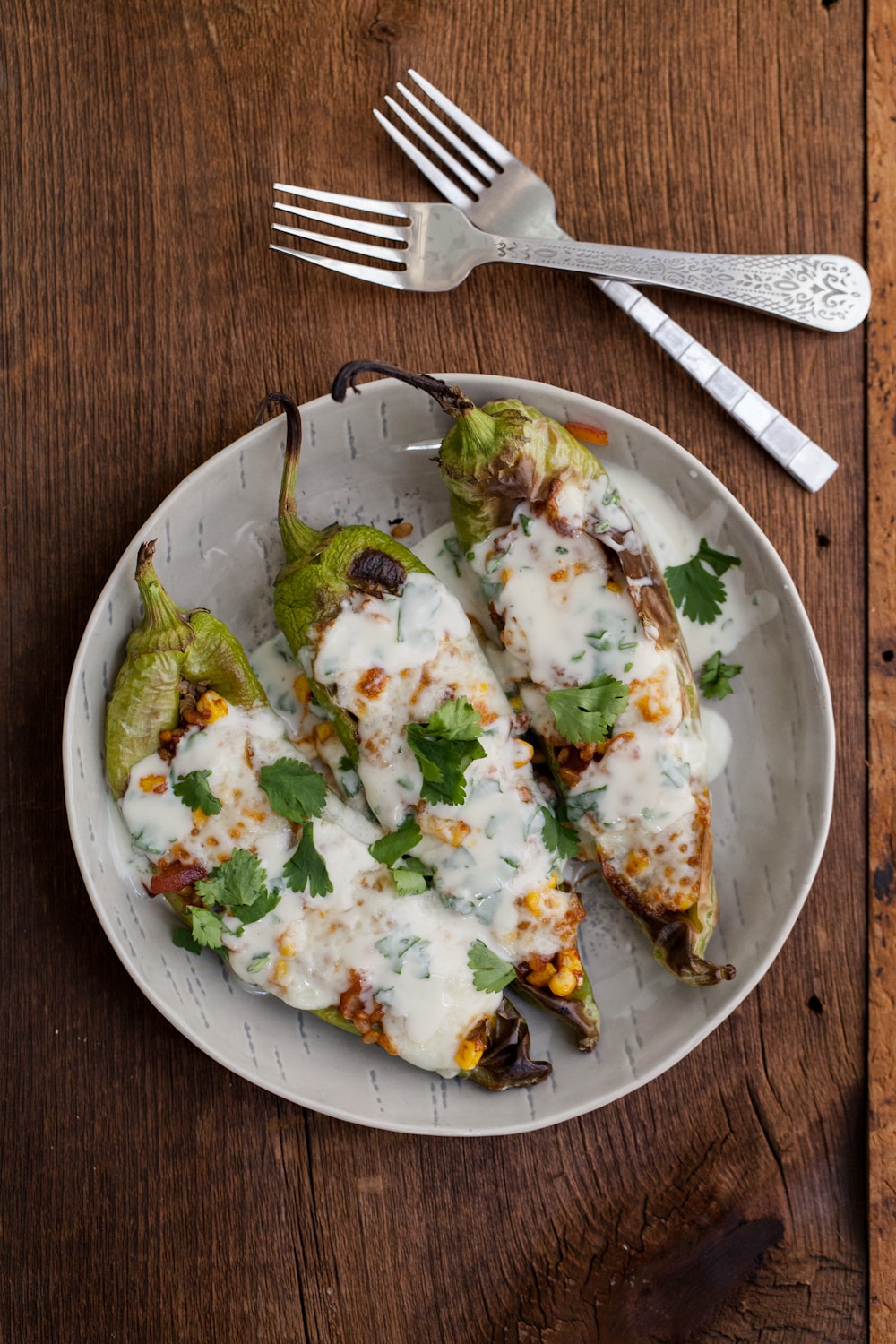 Stuffed Hatch Chiles with Cilantro-Lime Yogurt