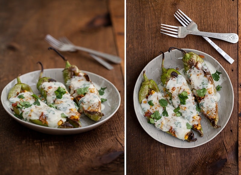Stuffed Hatch Chiles with Cilantro-Lime Yogurt
