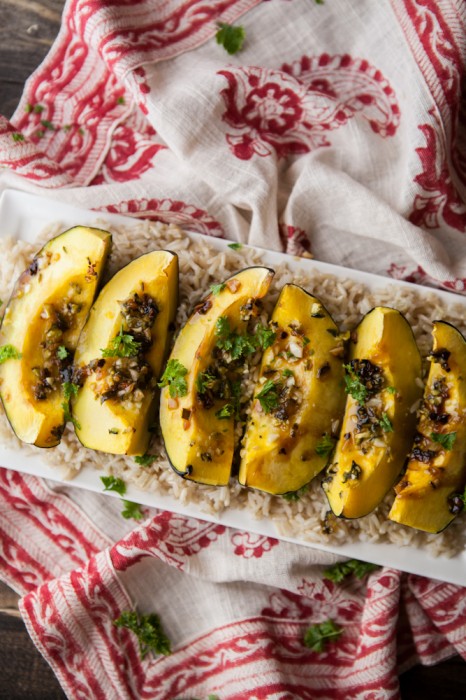 Honey Jalapeño Acorn Squash | @naturallyella