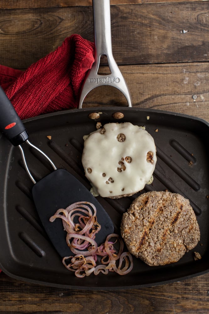 Brown Rice, Oat, and Nut Vegetarian Patty Melt