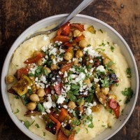 Curry Grilled Vegetables with Chickpeas and Creamy Polenta