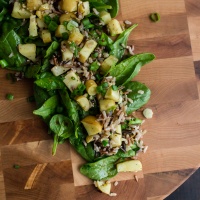 Roasted Parsnip Spinach Salad | Naturally Ella