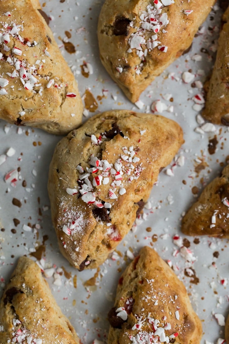 Dark Chocolate Chip Peppermint Scones | @naturallyella