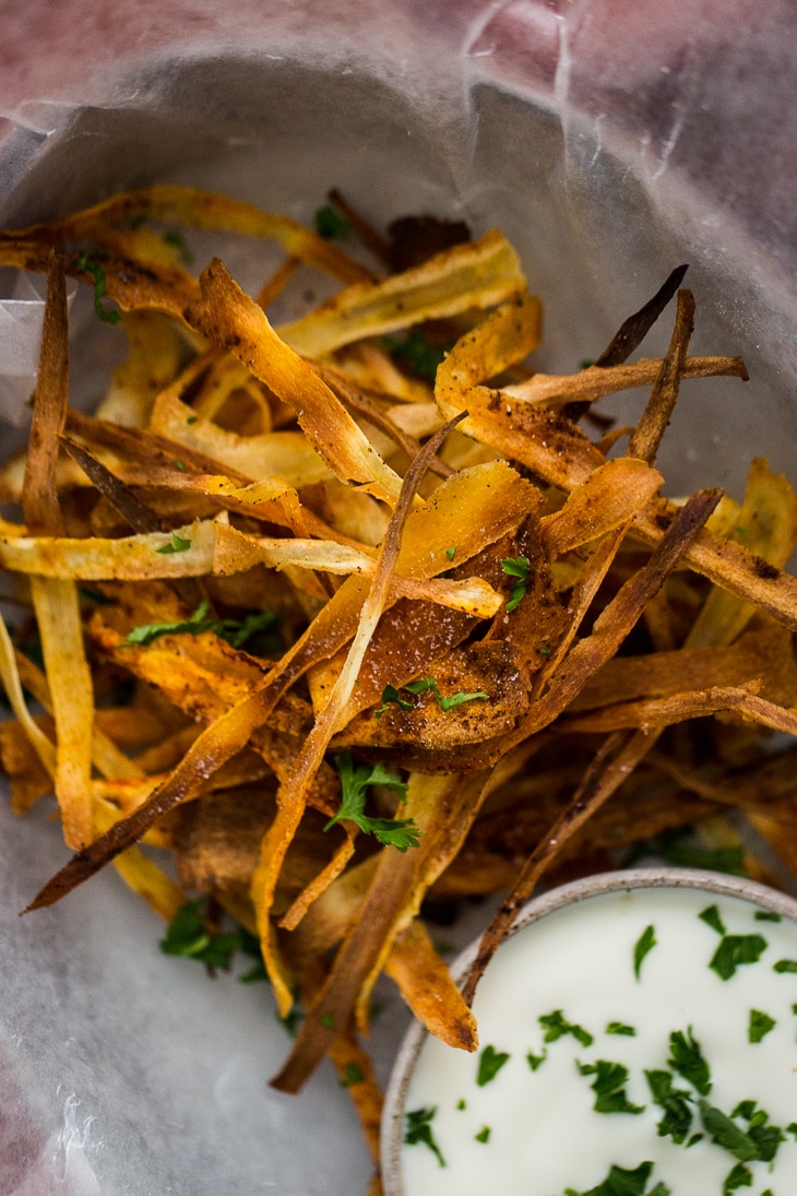 Chipotle Parsnip Crisps (+ Yummy Supper Cookbook)