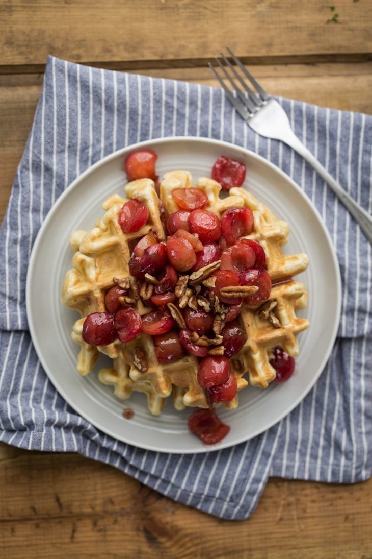Waffles with Vanilla Bean Cherries | http://todays-picks.store