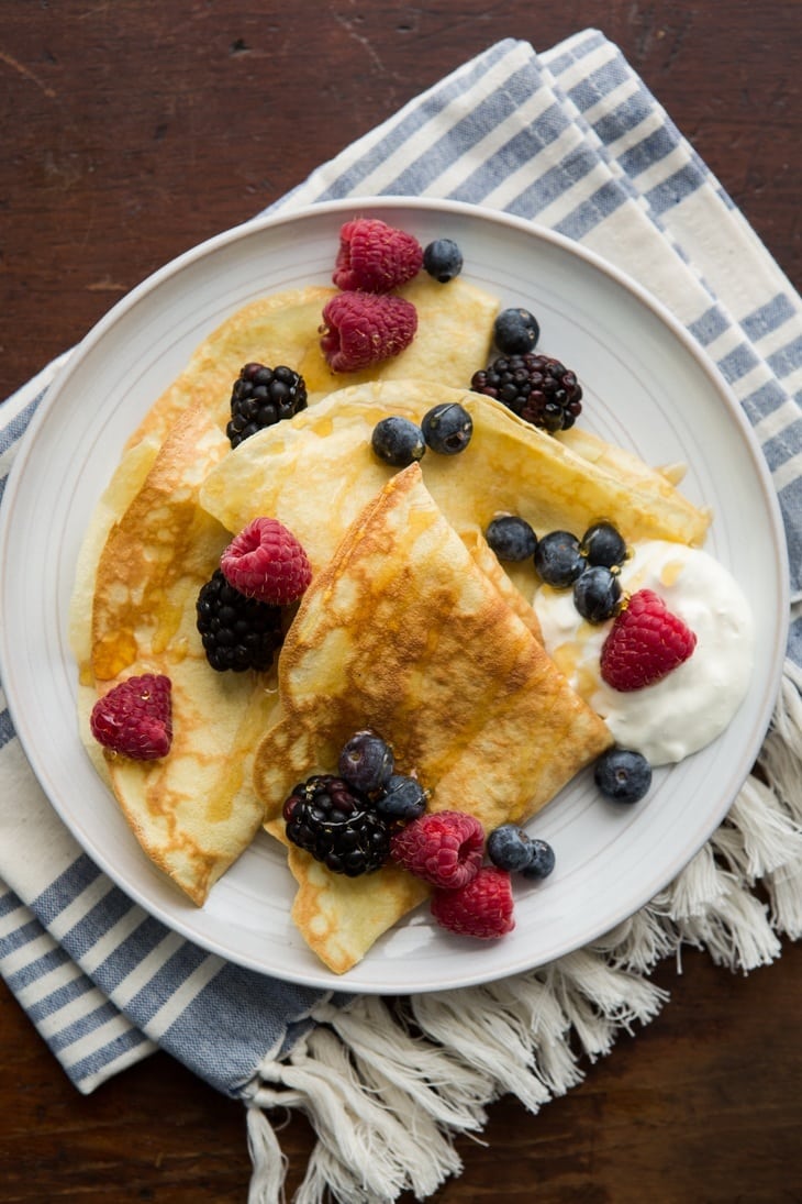 Einkorn Crepes with Fresh Berries and Creme Fraiche | http://todays-picks.store