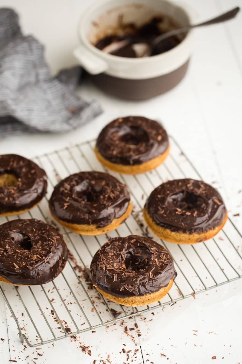 Buttermilk Spelt Baked Doughnuts with Chocolate Ganache Frosting | http://todays-picks.store