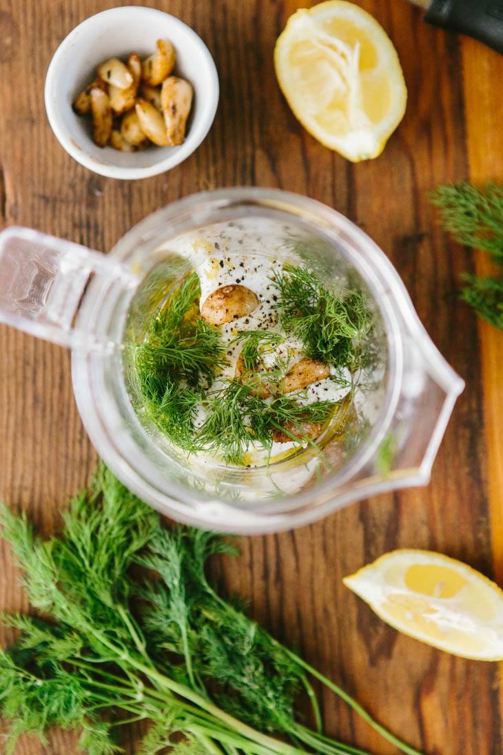 Roasted Garlic Dill Dressing | @naturallyella