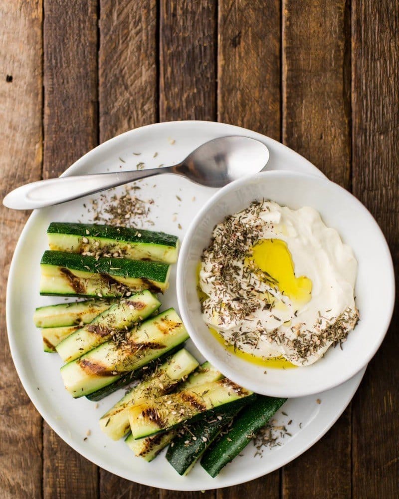 Grilled Zucchini with Lemon Labneh and Za'atar | http://todays-picks.store