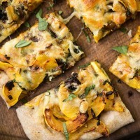 Delicata Squash Pizza with Red Onion and Basil