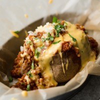 Chili Baked Potato with Cheese
