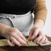 Pleating the Pea Potsticker