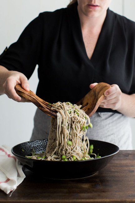 Tossing Sesame Soba Noodle Bowls