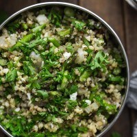 Three-Grain Pilaf with Roasted Asparagus