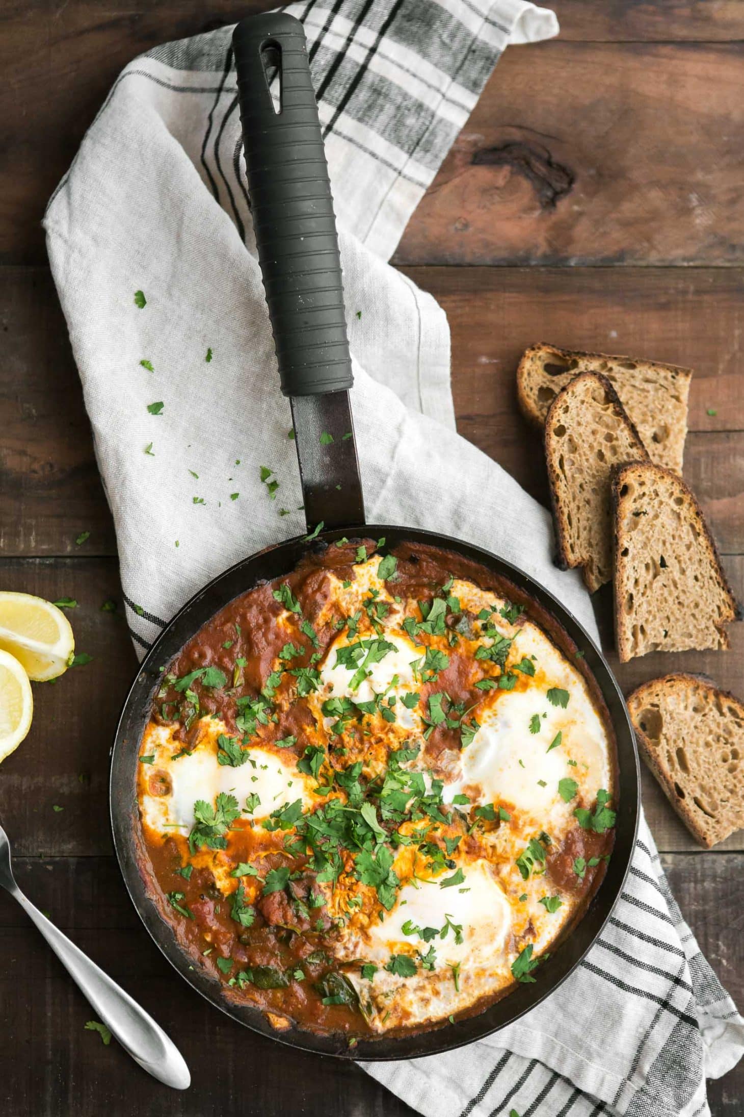 Tomato Curried Eggs with Spinach | @naturallyella