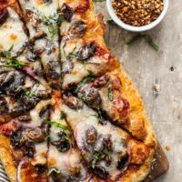 Olive Pizza with Red Onions