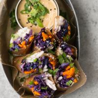 Roasted Cabbage and Sweet Potato Summer Rolls | @naturallyella