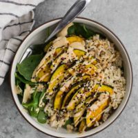 Sesame Kabocha Squash with Tahini Sauce | @naturallyella