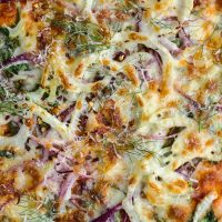Spinach Fennel Pizza with Red Onions | @naturallyella