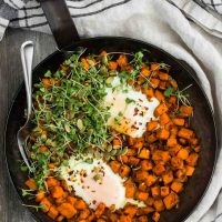 Sweet Potato Hash Egg Skillet | @naturallyella