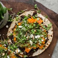 Cilantro Sweet Potato Tostadas with Mashed Black Beans | Naturally Ella