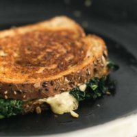Gouda Grilled Cheese with Garlicky Kale