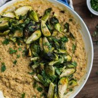 White Bean Quinoa Risotto with Roasted Brussels Sprouts from the First Mess Cookbook