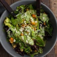 Harissa Roasted Cauliflower Salad Lemon-Avocado Dressing | Naturally Ella