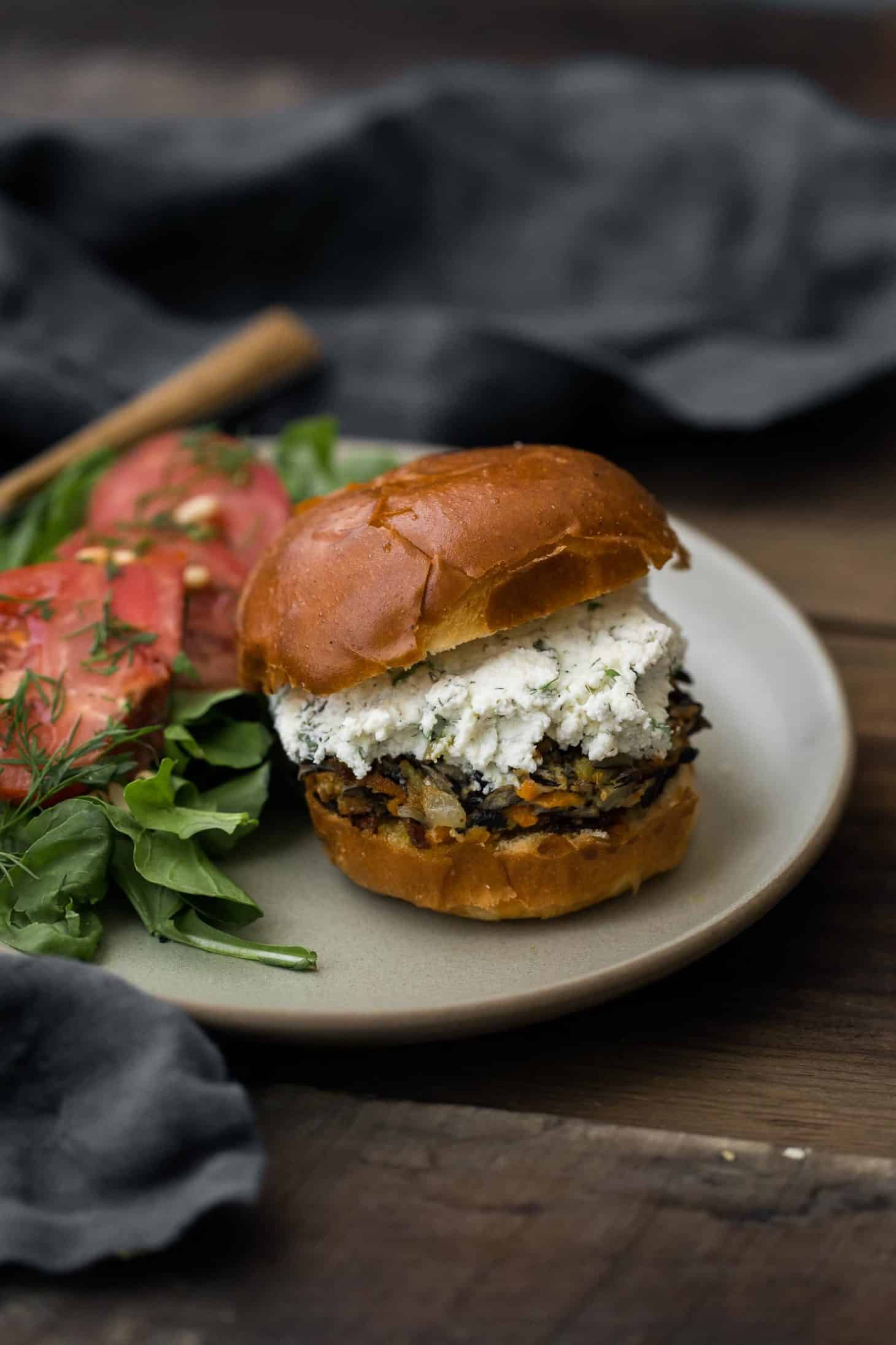 Wild Rice Veggie Sliders with Herbed Ricotta | Vegetarian Heartland