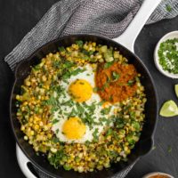 Zucchini Sweet Corn Hash Egg Skillet | Naturally Ella