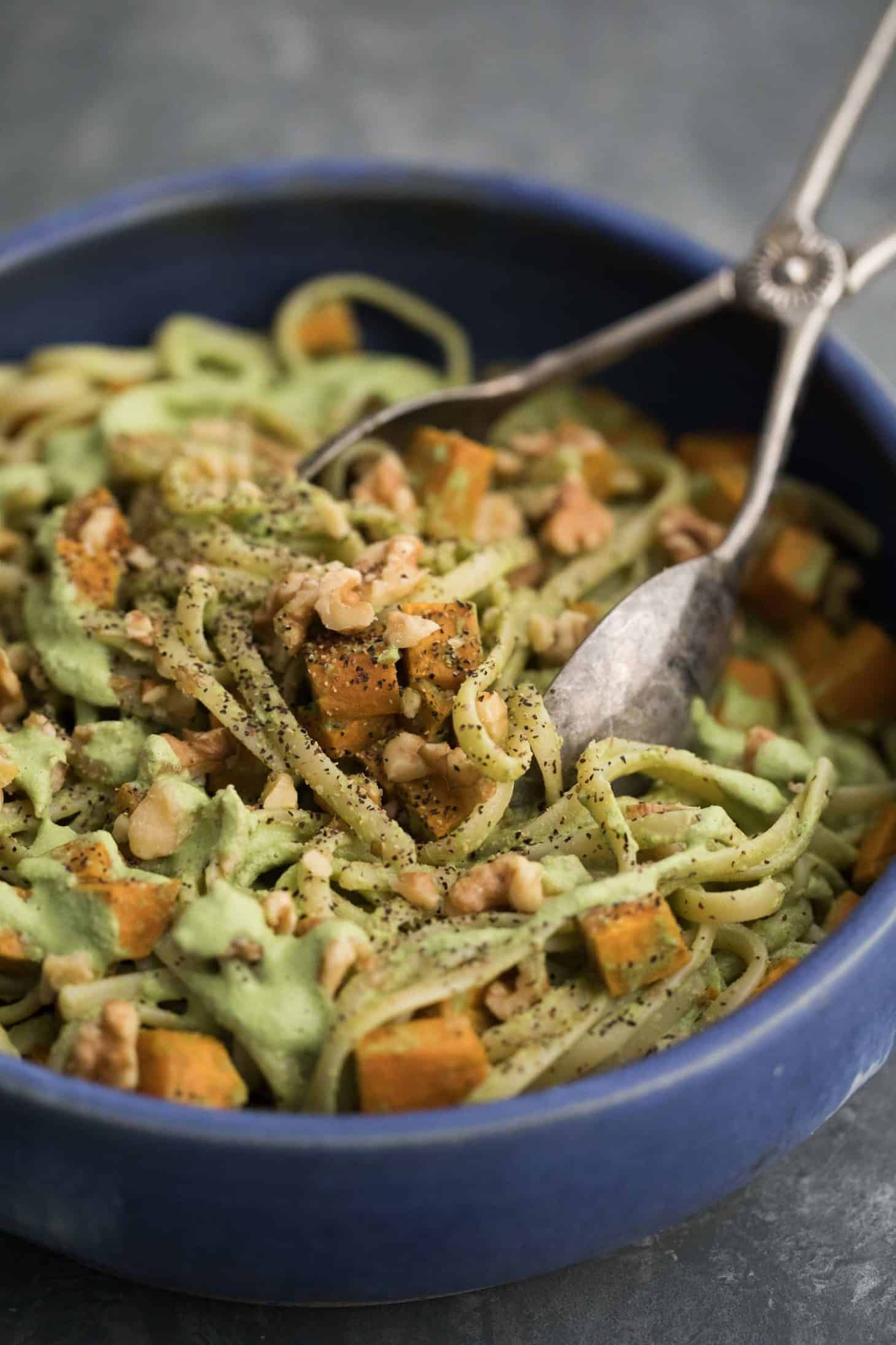 Sweet Potato Pasta with Walnut-Sage Sauce | Naturally Ella