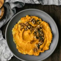 Roasted Carrot Polenta with Sage and Walnuts | Naturally Ella