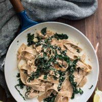 Kale Pasta with Sunflower Cream Sauce | Naturally Ella