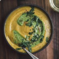 Sumac Acorn Squash Soup with Parsley Sauce | Naturally Ella