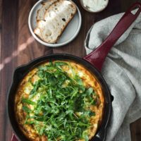 Onion Frittata with Goat Cheese and Arugula | Naturally Ella