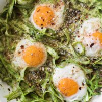 Pesto Asparagus Egg Skillet | Naturally Ella