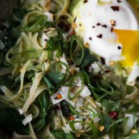 Green Curry Noodle Bowl with Poached Egg and Spinach | Naturally Ella