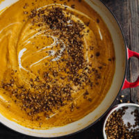 Ginger Sweet Potato Soup with Crispy Farro